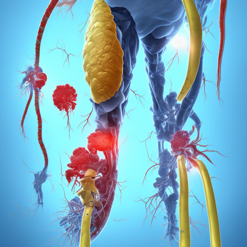 Unspecified injury of unspecified tibial artery, left leg, subsequent encounter digital illustration