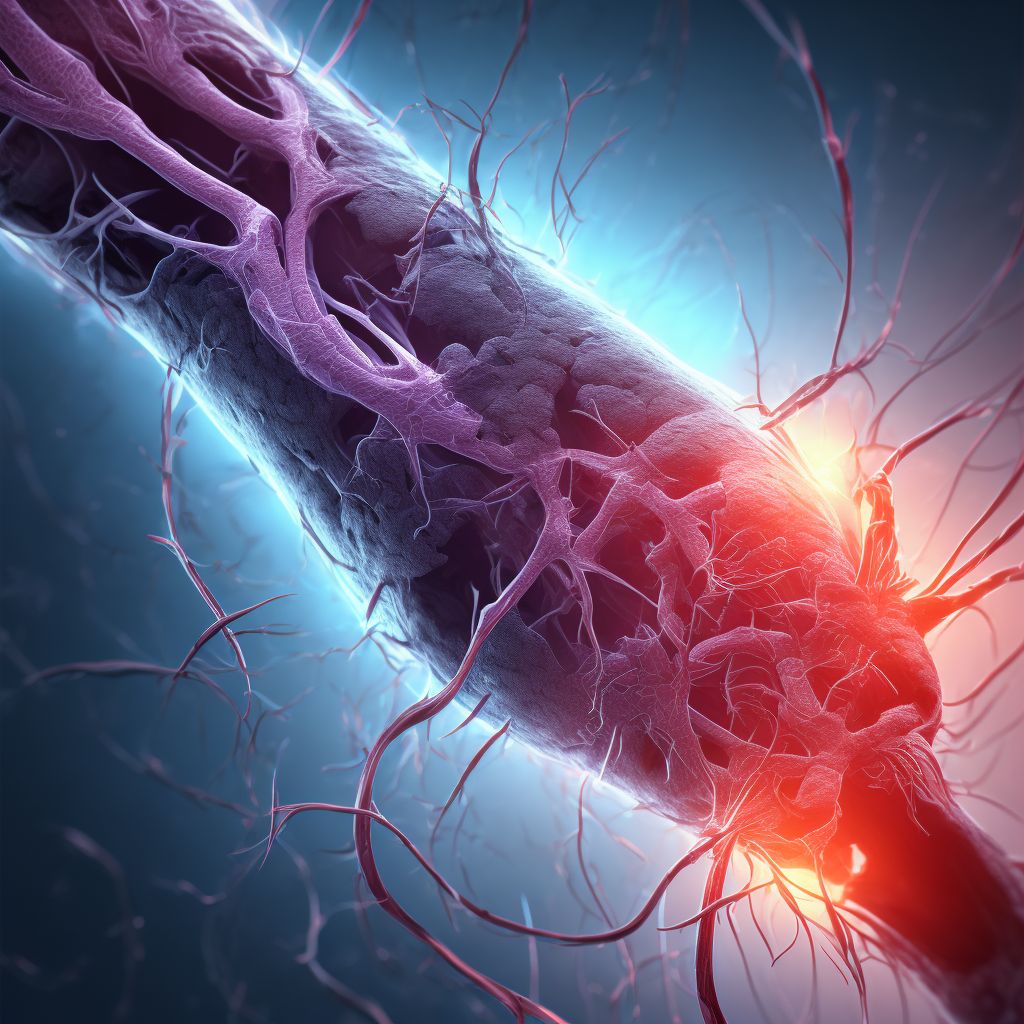 Laceration of anterior tibial artery, unspecified leg, sequela digital illustration