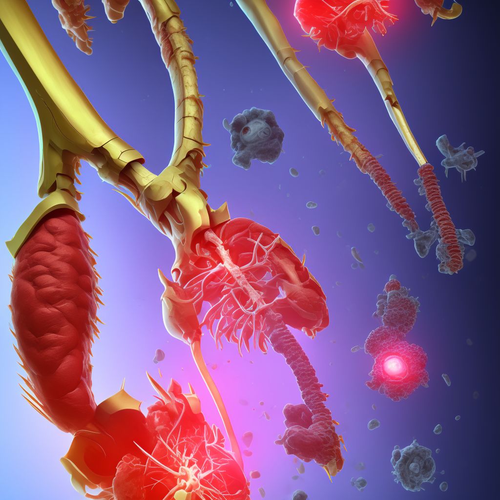 Unspecified injury of posterior tibial artery, left leg, sequela digital illustration