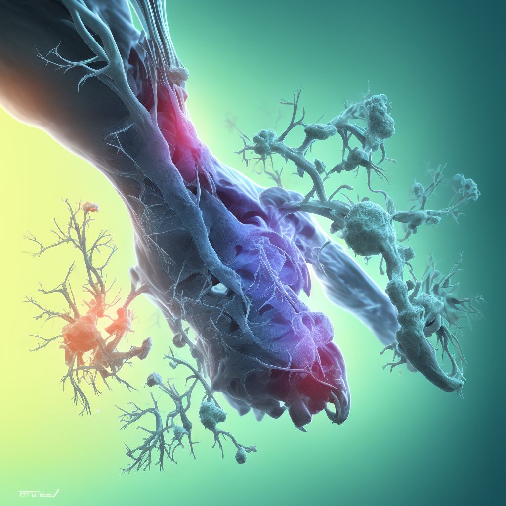 Unspecified injury of posterior tibial artery, unspecified leg, sequela digital illustration