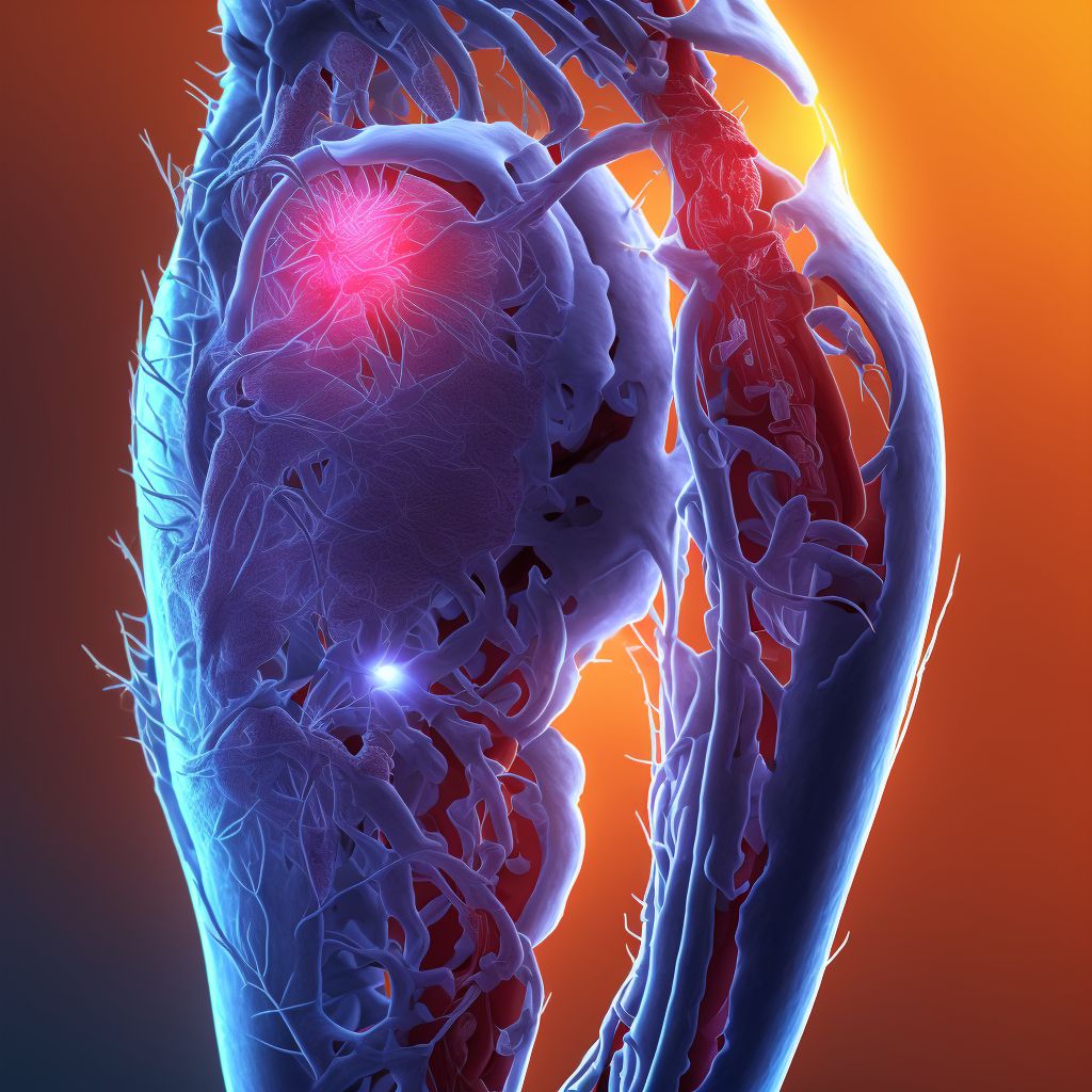 Laceration of posterior tibial artery, unspecified leg, sequela digital illustration