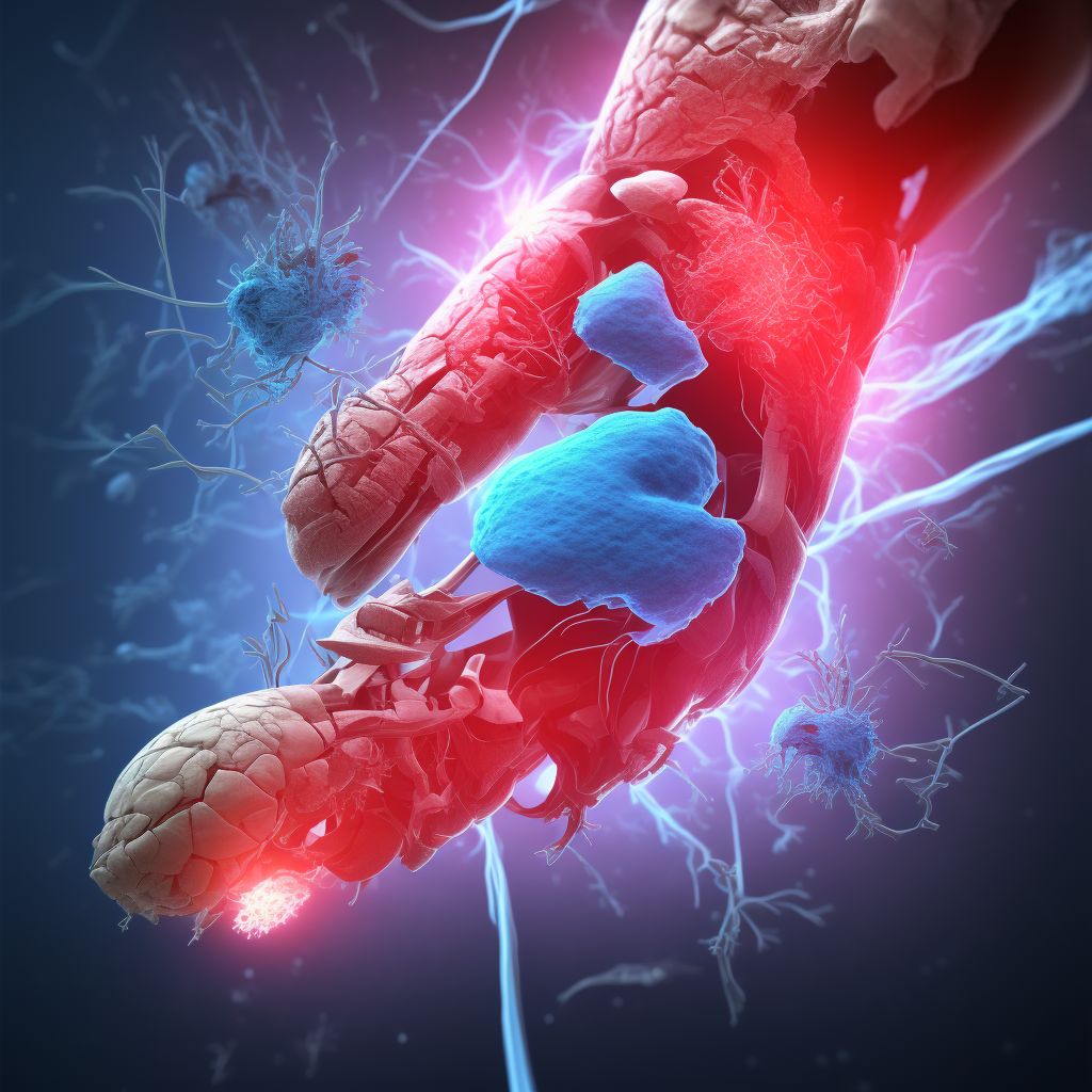 Other specified injury of posterior tibial artery, right leg, initial encounter digital illustration