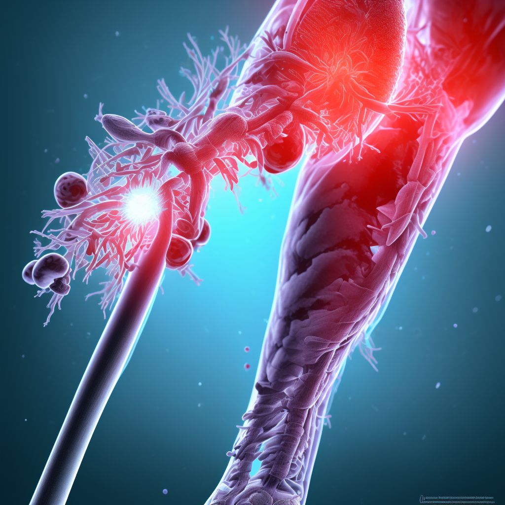 Other specified injury of posterior tibial artery, right leg, sequela digital illustration