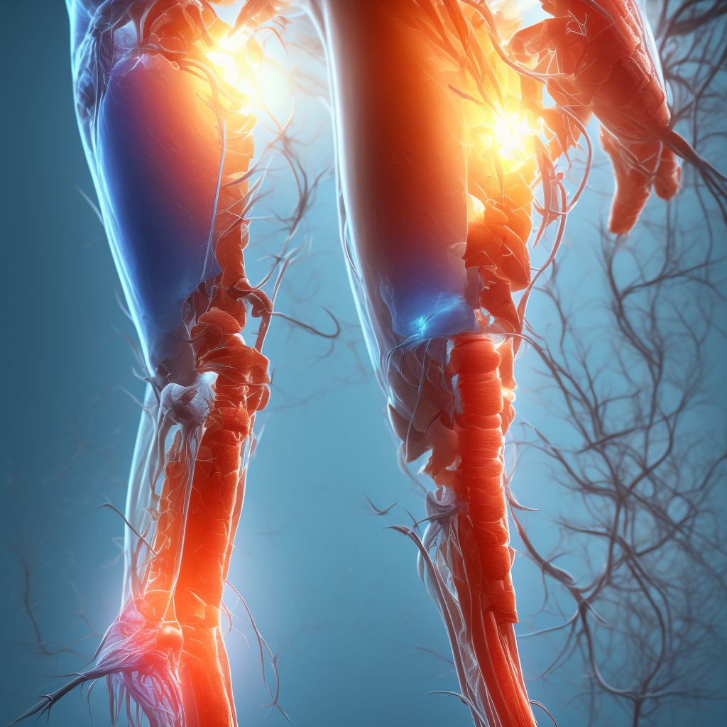 Other specified injury of posterior tibial artery, left leg, sequela digital illustration