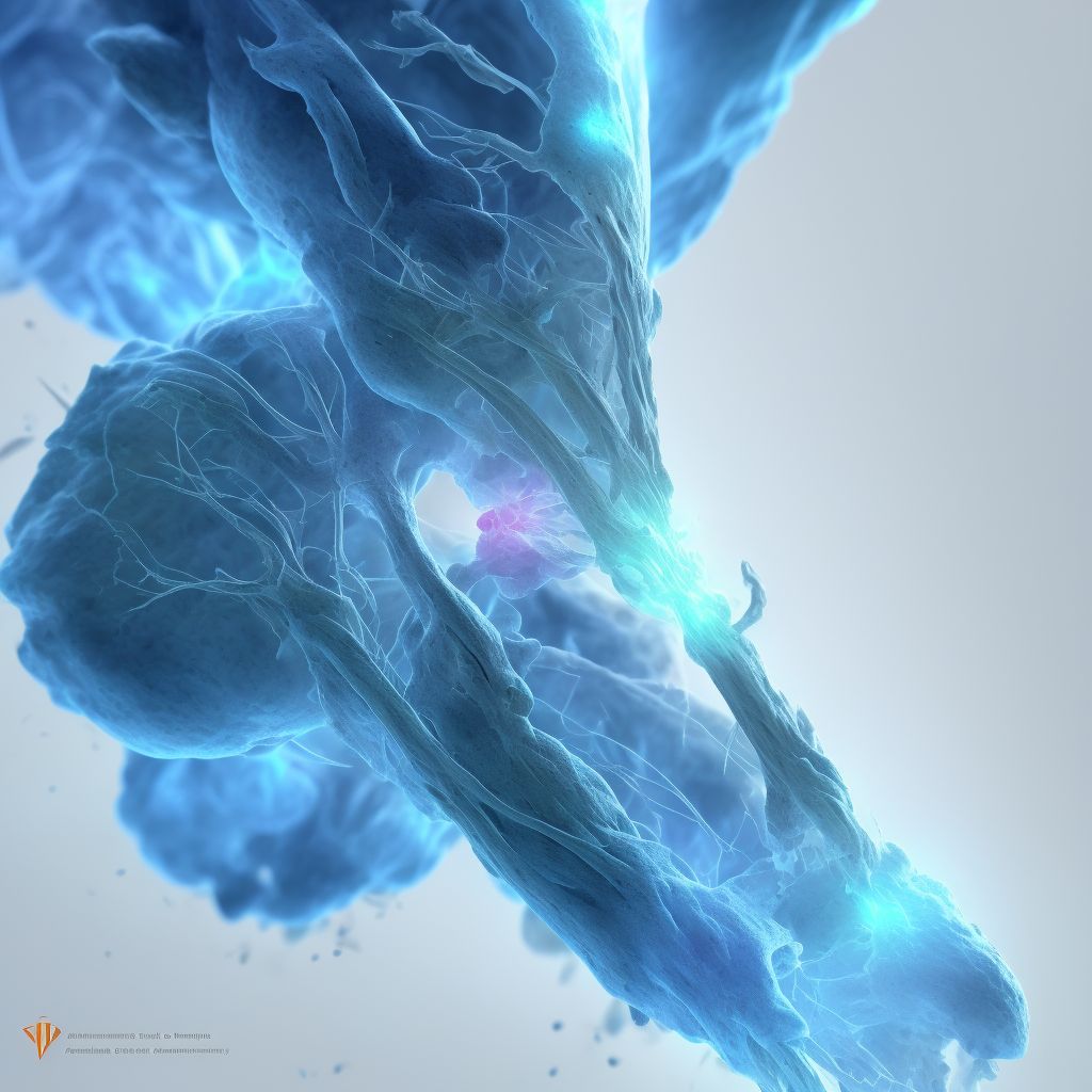 Other specified injury of lesser saphenous vein at lower leg level, right leg, sequela digital illustration