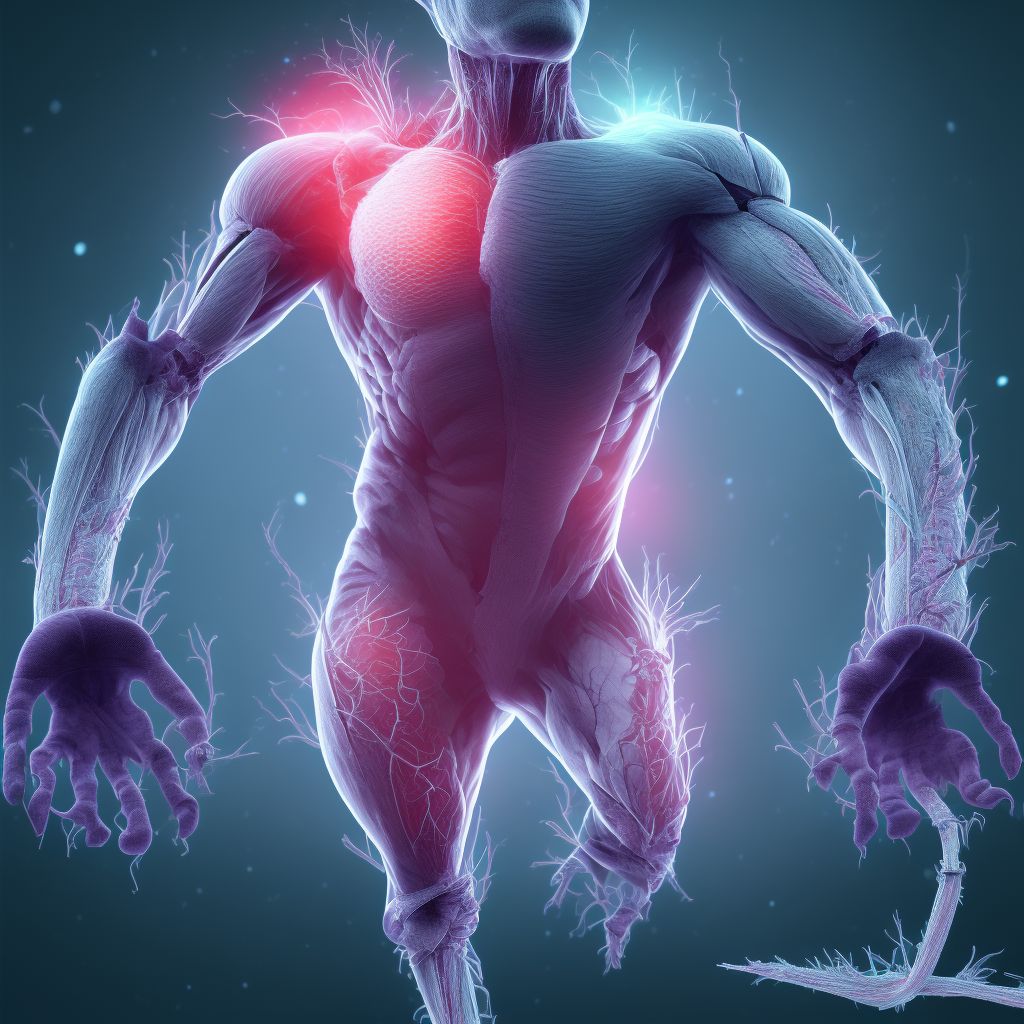 Other specified injury of lesser saphenous vein at lower leg level, left leg, sequela digital illustration