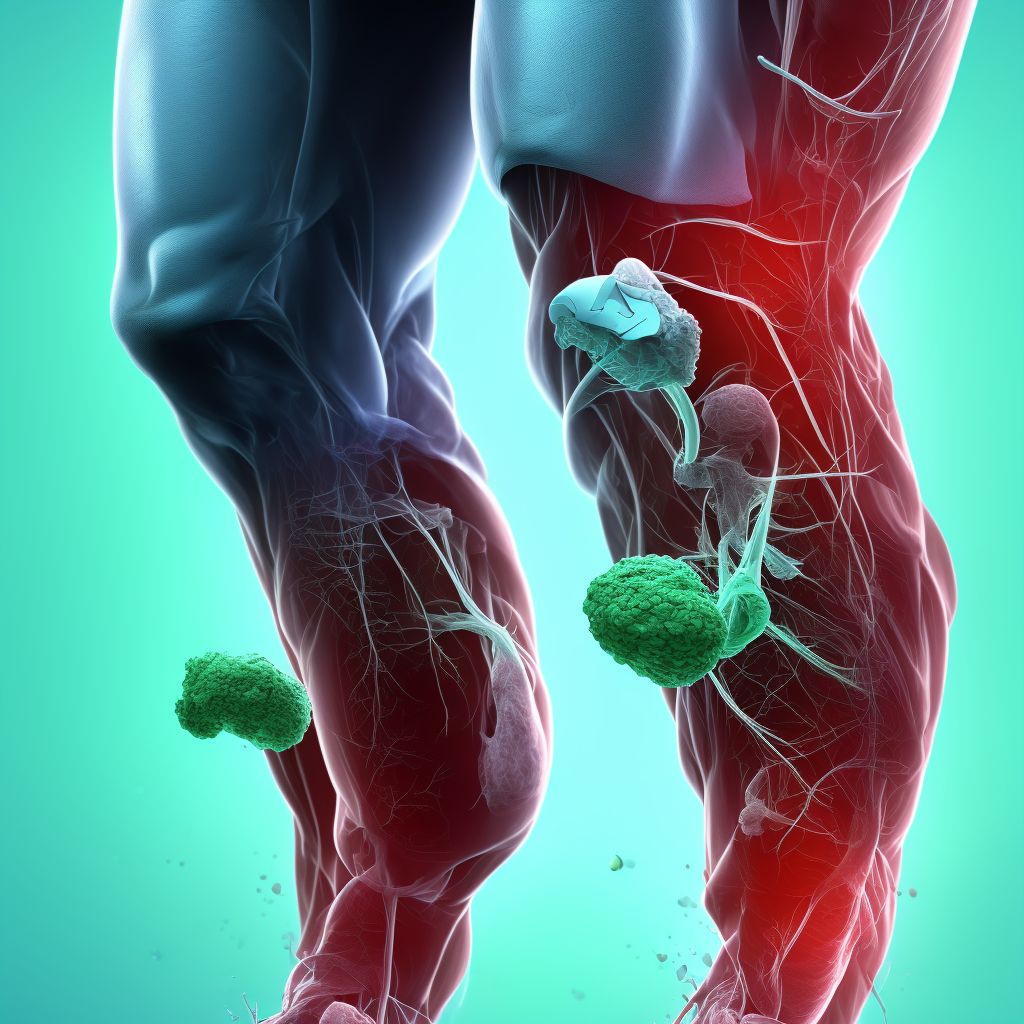 Unspecified injury of popliteal vein, left leg, subsequent encounter digital illustration