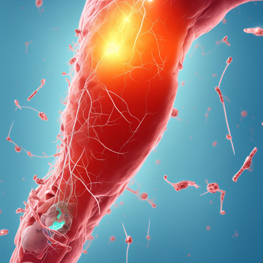 Laceration of popliteal vein, unspecified leg, initial encounter digital illustration