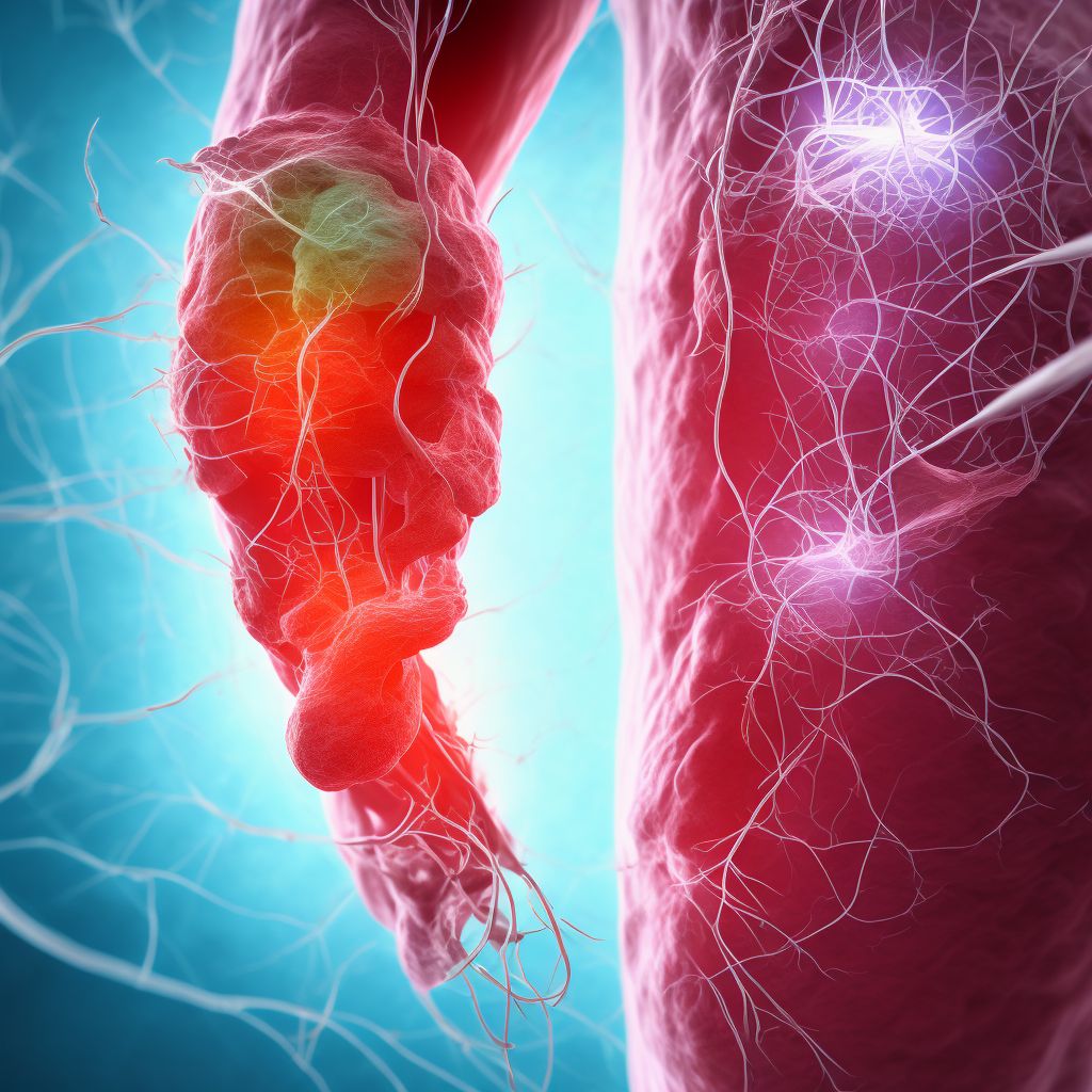 Laceration of popliteal vein, unspecified leg, subsequent encounter digital illustration