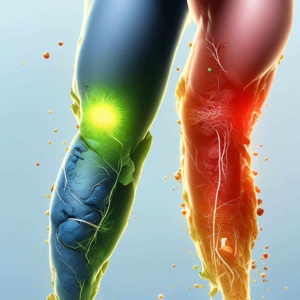 Other specified injury of popliteal vein, right leg, subsequent encounter digital illustration