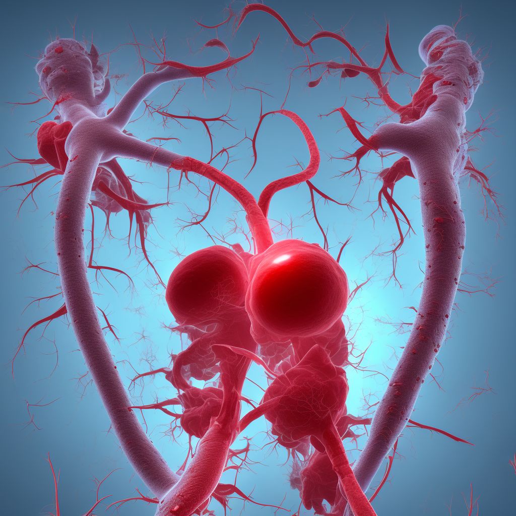 Unspecified injury of other blood vessels at lower leg level, right leg, subsequent encounter digital illustration