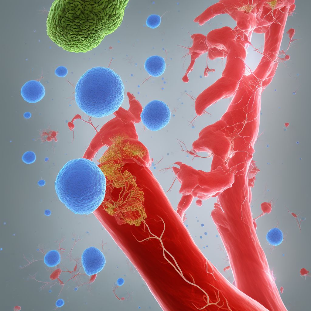 Unspecified injury of other blood vessels at lower leg level, left leg, sequela digital illustration