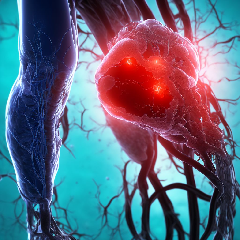 Unspecified injury of unspecified blood vessel at lower leg level, right leg, initial encounter digital illustration