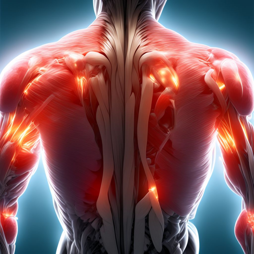 Unspecified injury of other muscle(s) and tendon(s) of posterior muscle group at lower leg level, unspecified leg, sequela digital illustration