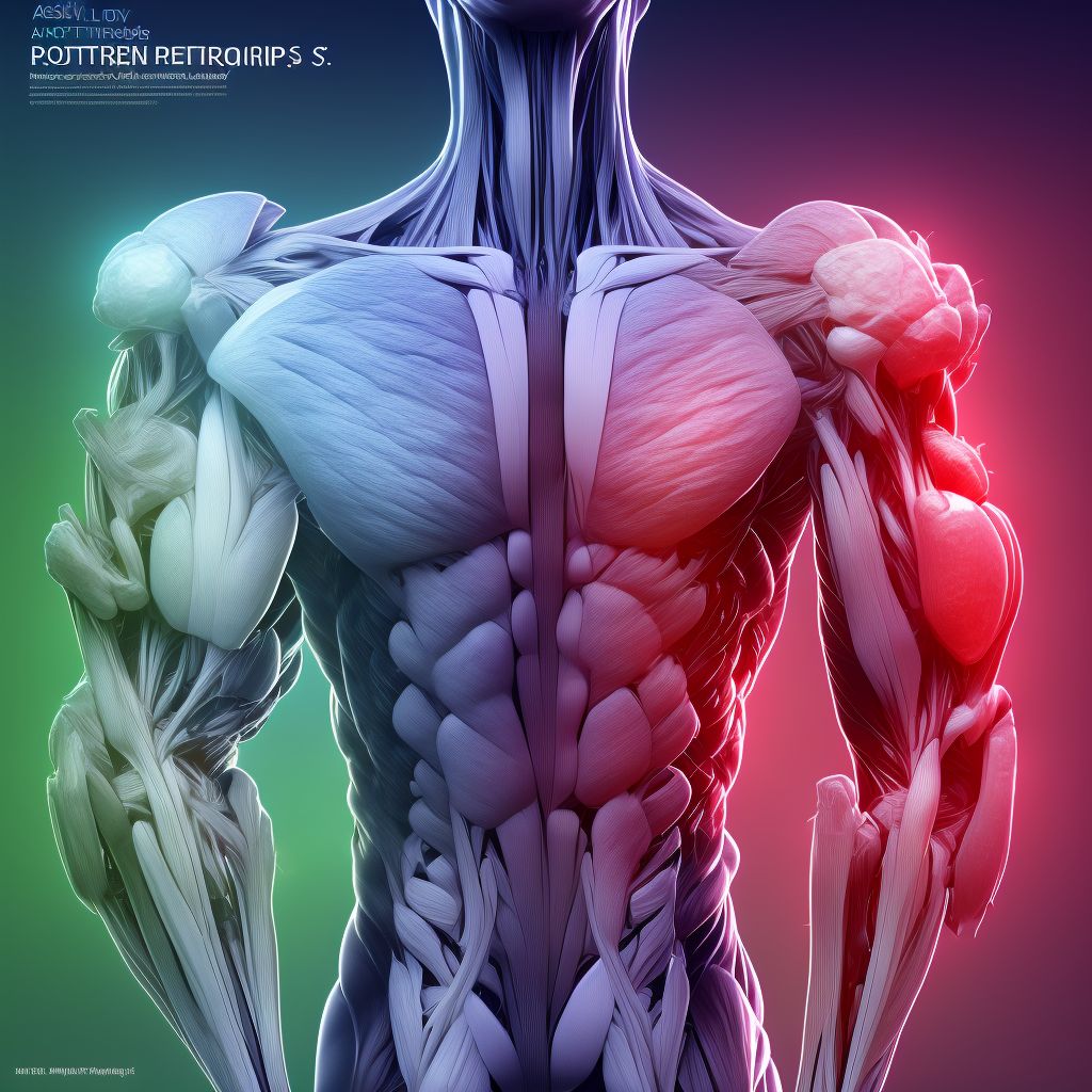 Strain of other muscle(s) and tendon(s) of posterior muscle group at lower leg level, left leg, sequela digital illustration