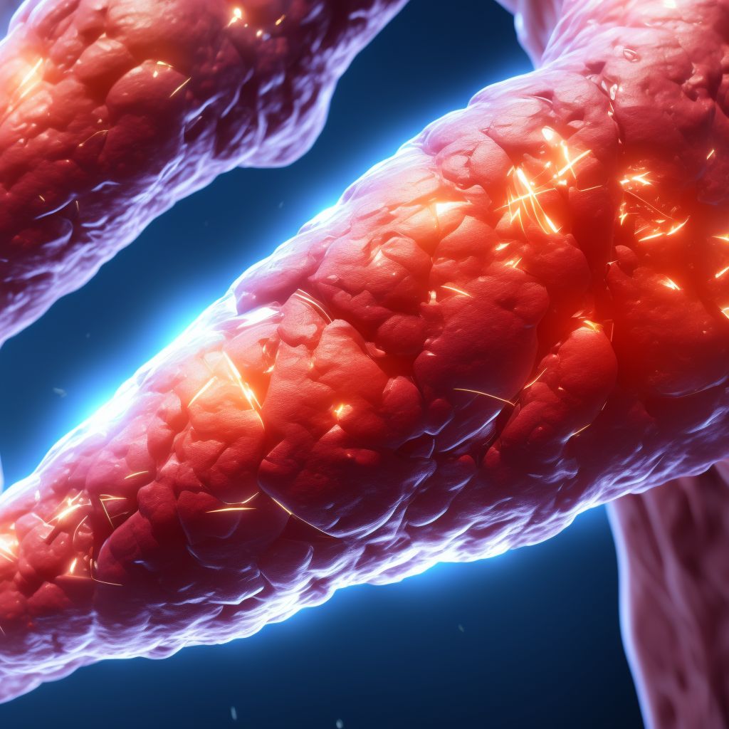 Laceration of other muscle(s) and tendon(s) of posterior muscle group at lower leg level, left leg, sequela digital illustration