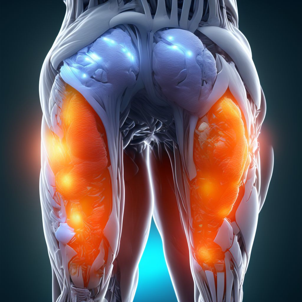 Other injury of other muscle(s) and tendon(s) of posterior muscle group at lower leg level, left leg, initial encounter digital illustration