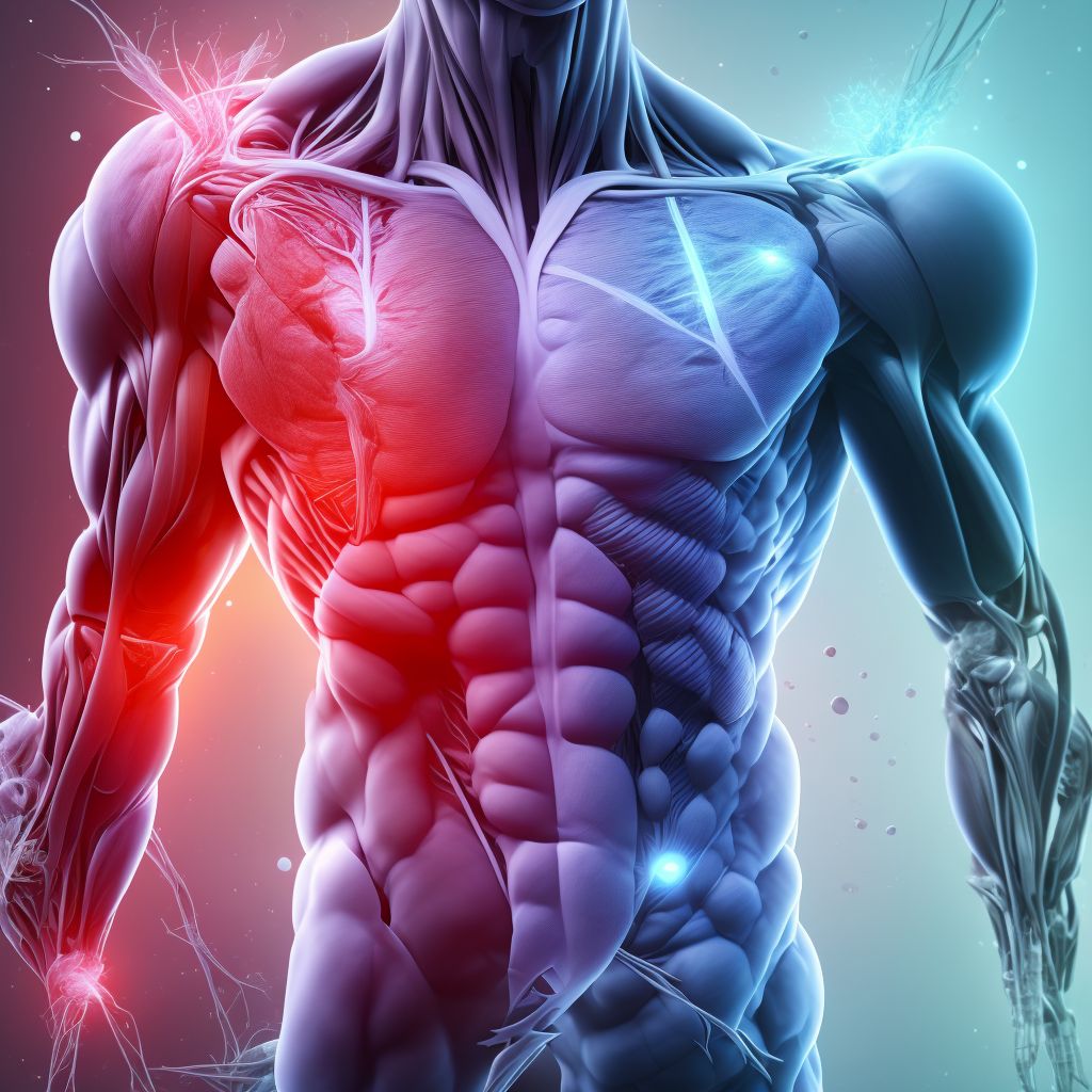 Unspecified injury of muscle(s) and tendon(s) of anterior muscle group at lower leg level, right leg, sequela digital illustration