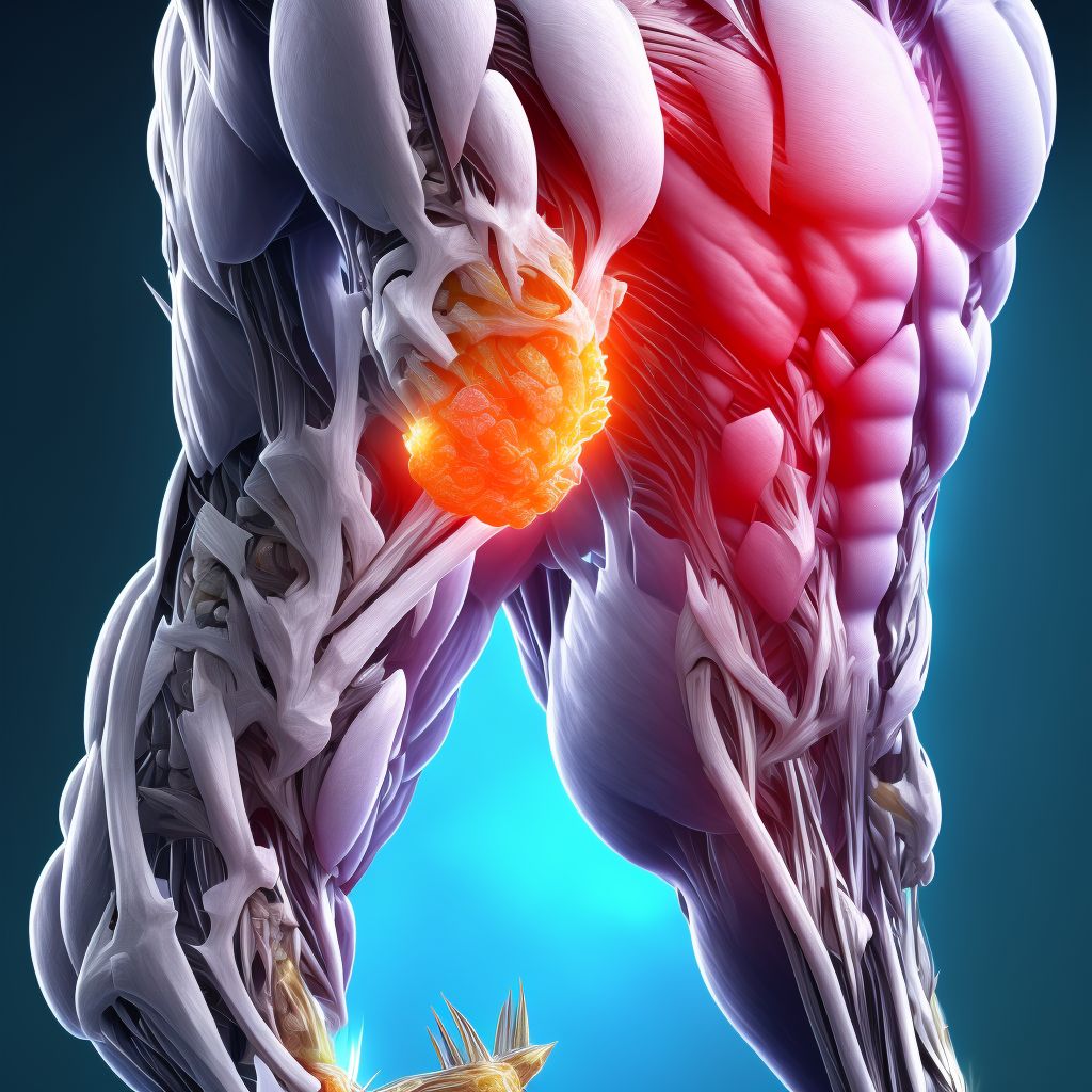 Strain of muscle(s) and tendon(s) of anterior muscle group at lower leg level, left leg, sequela digital illustration