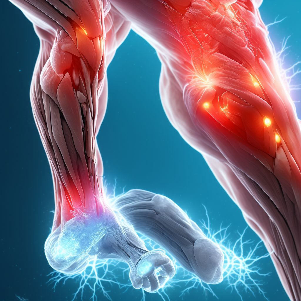 Other injury of muscle(s) and tendon(s) of anterior muscle group at lower leg level, unspecified leg, initial encounter digital illustration