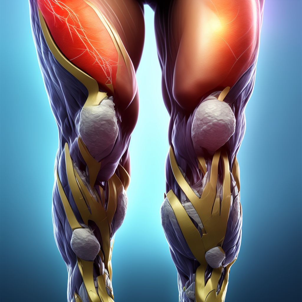 Laceration of muscle(s) and tendon(s) of peroneal muscle group at lower leg level, unspecified leg, initial encounter digital illustration