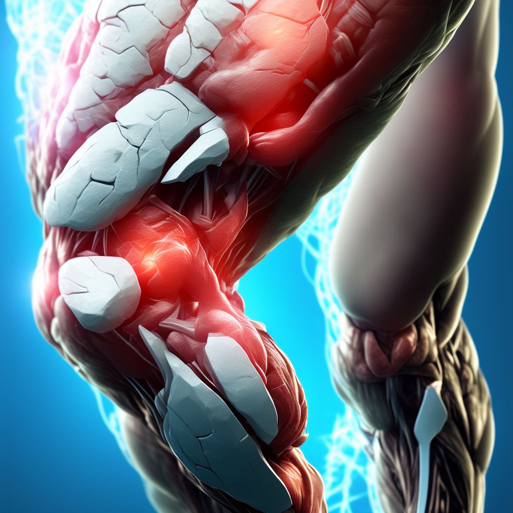 Laceration of muscle(s) and tendon(s) of peroneal muscle group at lower leg level, unspecified leg, subsequent encounter digital illustration