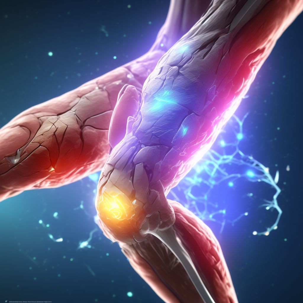 Other injury of muscle(s) and tendon(s) of peroneal muscle group at lower leg level, right leg, sequela digital illustration