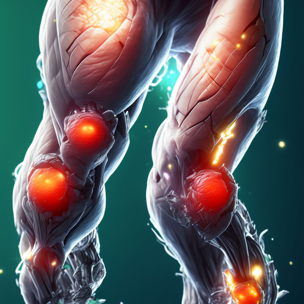 Laceration of other muscle(s) and tendon(s) at lower leg level, right leg, initial encounter digital illustration