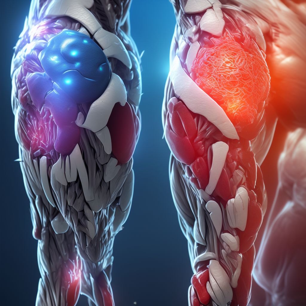 Laceration of other muscle(s) and tendon(s) at lower leg level, left leg, initial encounter digital illustration