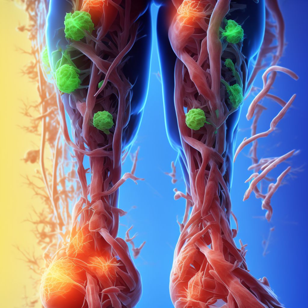 Strain of unspecified muscle(s) and tendon(s) at lower leg level, unspecified leg, subsequent encounter digital illustration