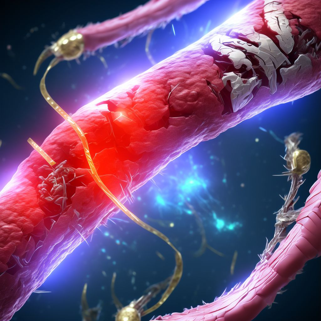 Laceration of unspecified muscle(s) and tendon(s) at lower leg level, left leg, initial encounter digital illustration