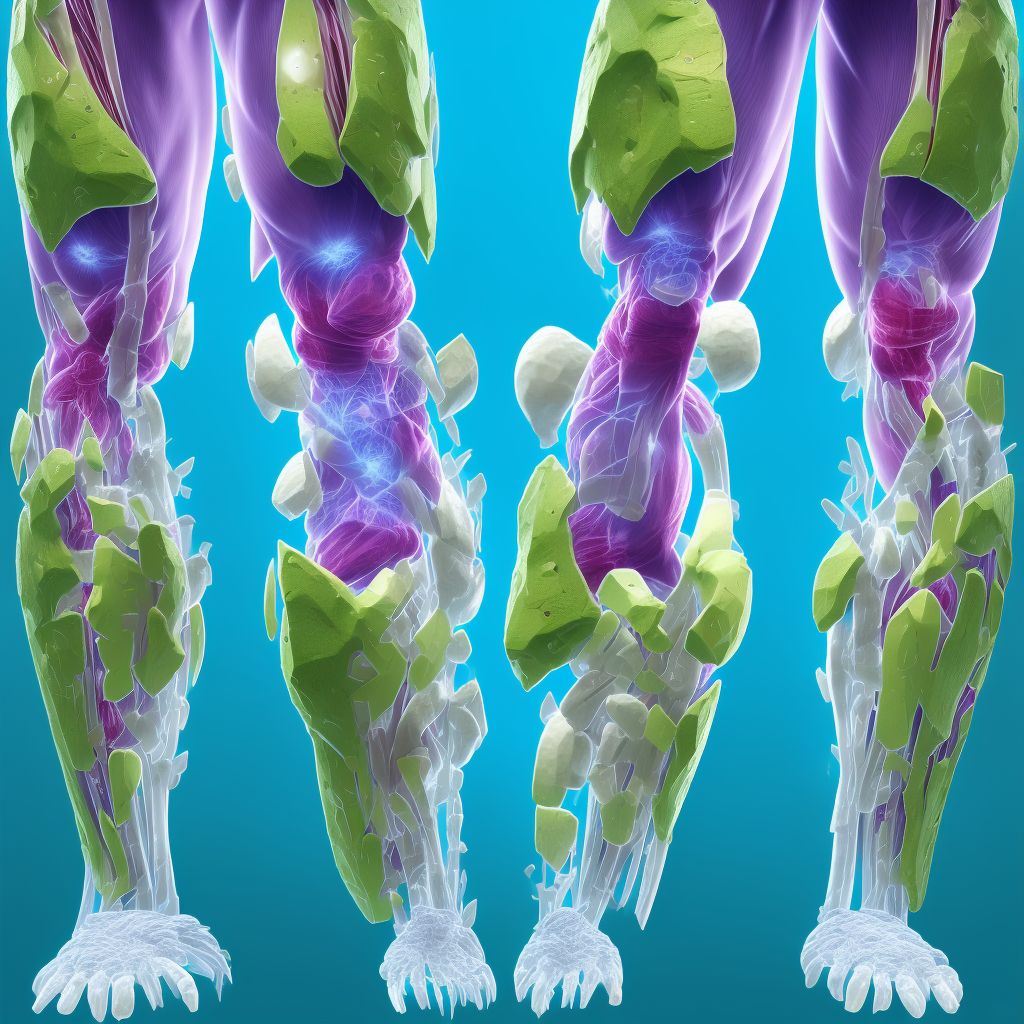 Other injury of unspecified muscle(s) and tendon(s) at lower leg level, right leg, initial encounter digital illustration