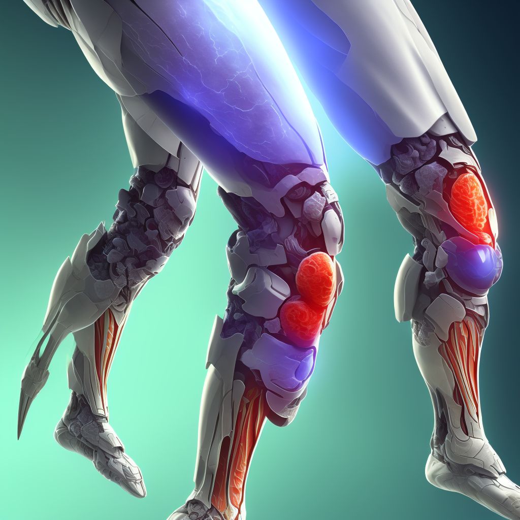 Other specified injuries of left lower leg, sequela digital illustration