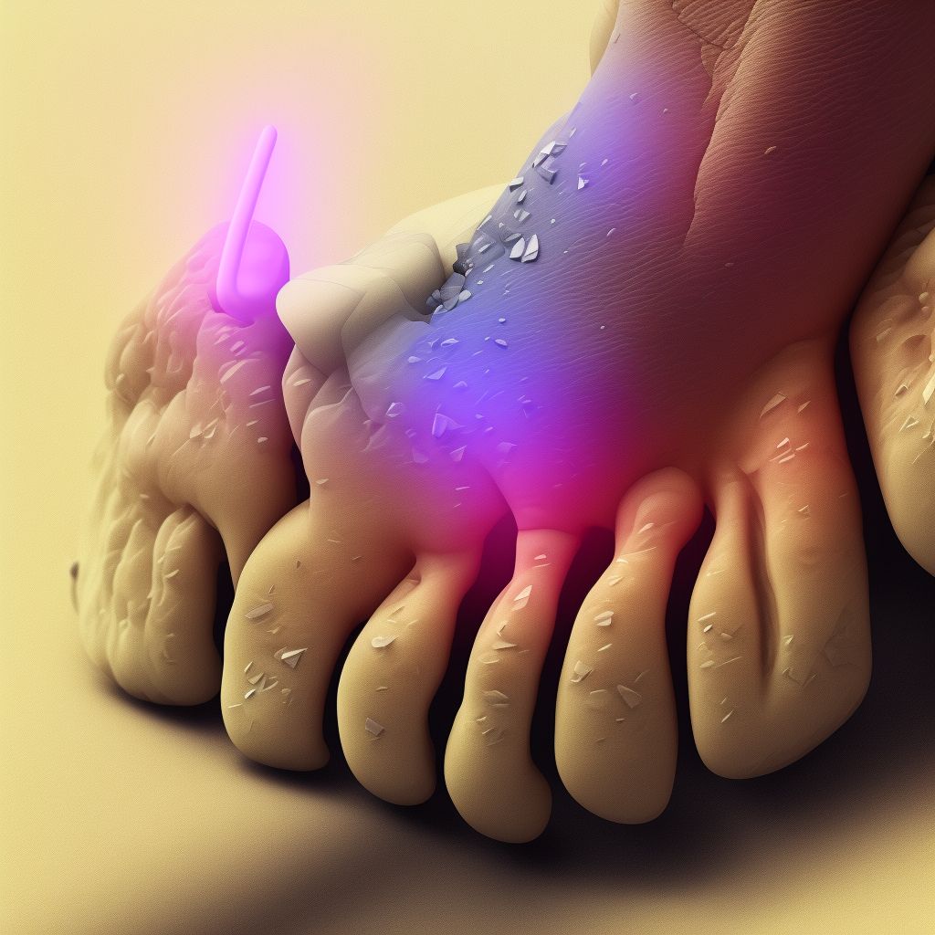 Contusion of left great toe without damage to nail, subsequent encounter digital illustration