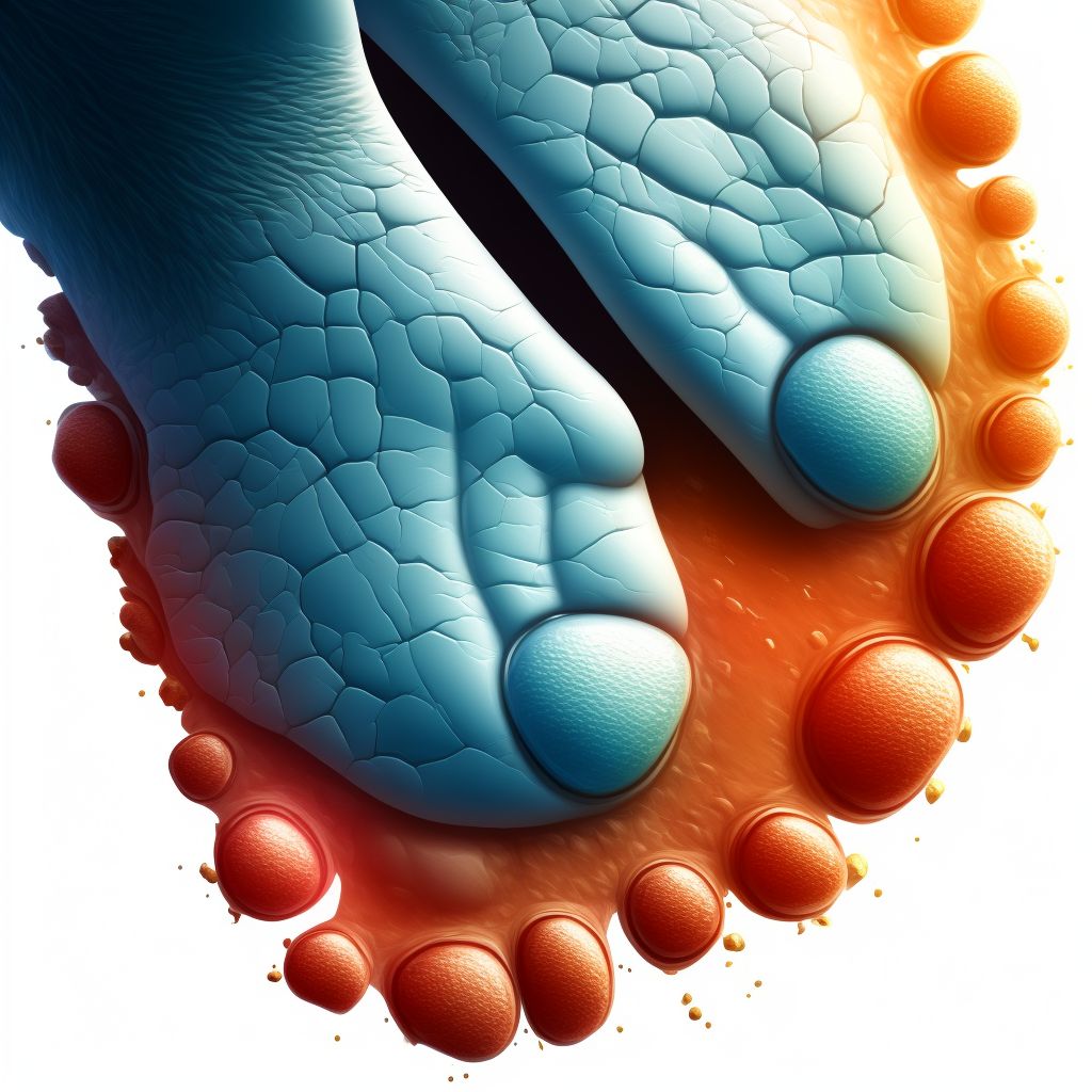 Contusion of left great toe with damage to nail, sequela digital illustration