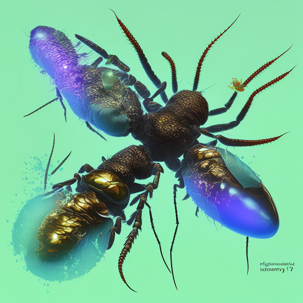 Insect bite (nonvenomous), right ankle, initial encounter digital illustration