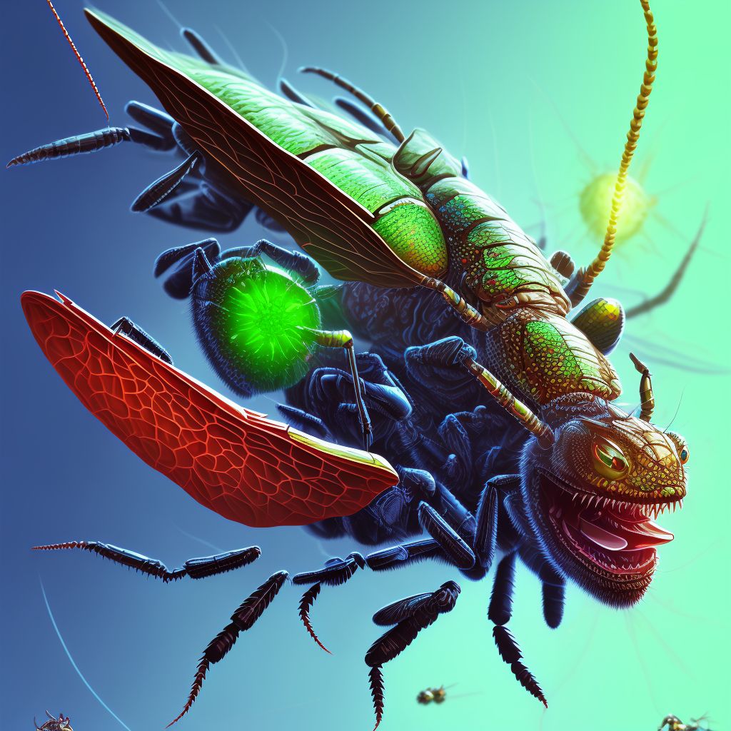 Insect bite (nonvenomous), left ankle, sequela digital illustration