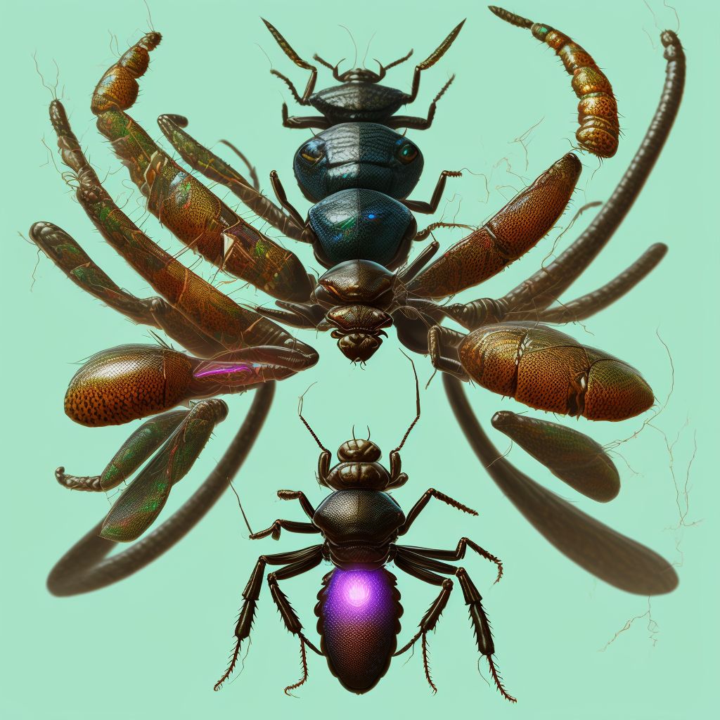 Insect bite (nonvenomous), unspecified ankle, sequela digital illustration