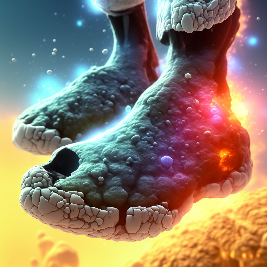 Blister (nonthermal), unspecified foot, sequela digital illustration