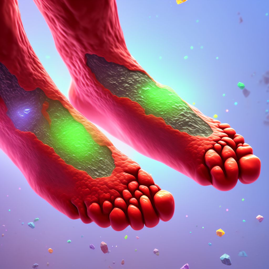 Superficial foreign body, unspecified foot, sequela digital illustration