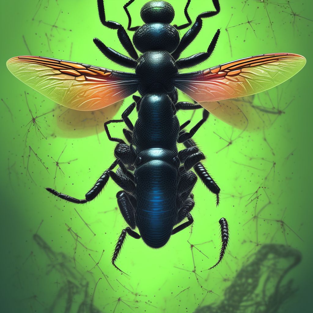 Insect bite (nonvenomous), right foot, initial encounter digital illustration