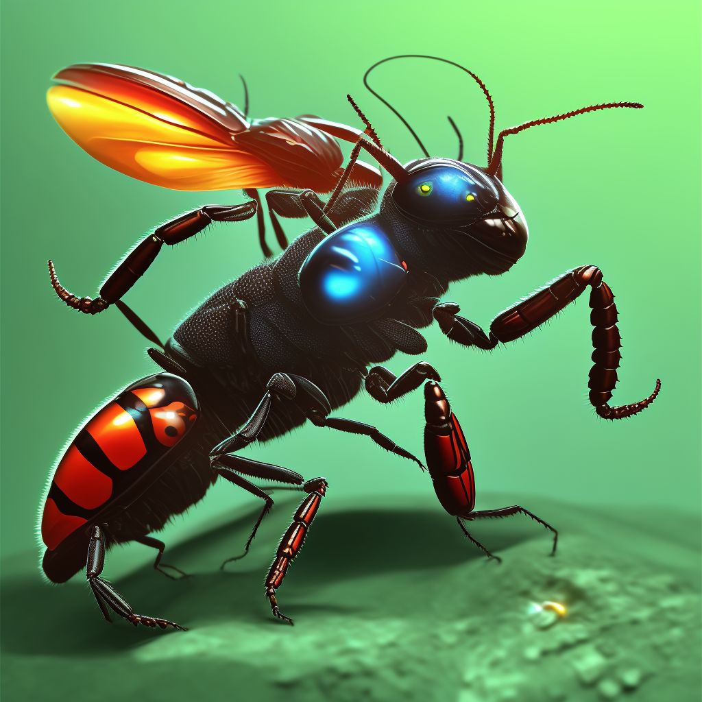 Insect bite (nonvenomous), left foot, initial encounter digital illustration