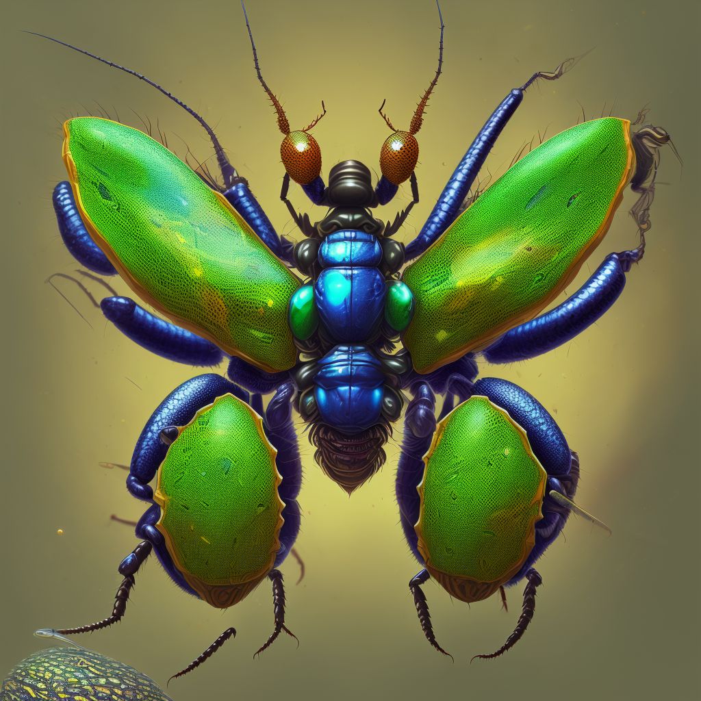 Insect bite (nonvenomous), left foot, subsequent encounter digital illustration