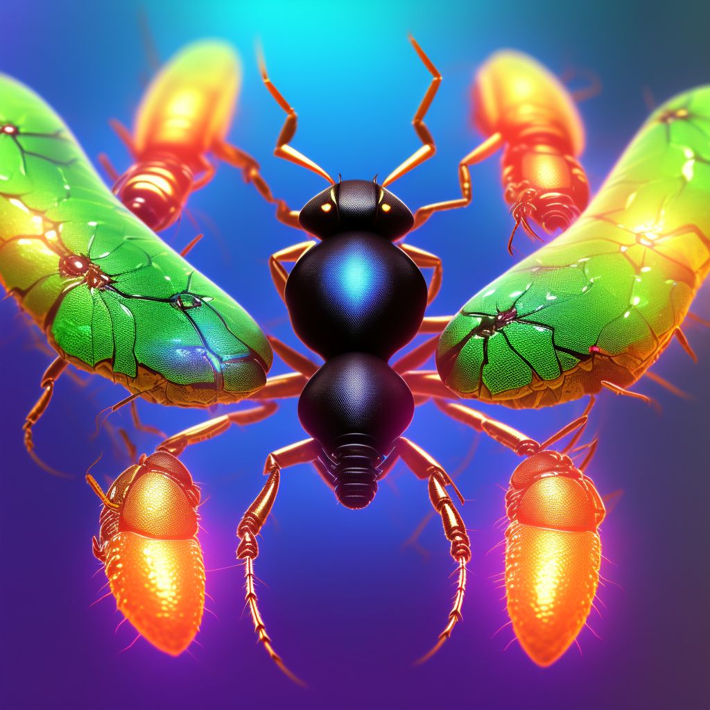 Insect bite (nonvenomous), left foot, sequela digital illustration