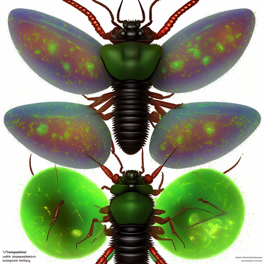 Insect bite (nonvenomous), unspecified foot, sequela digital illustration