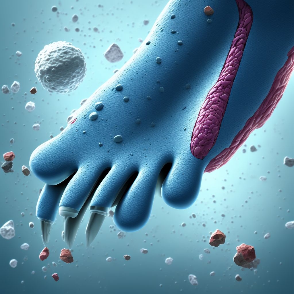 Unspecified open wound of right lesser toe(s) with damage to nail, sequela digital illustration