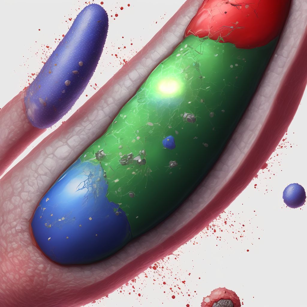 Puncture wound with foreign body of right great toe with damage to nail, subsequent encounter digital illustration