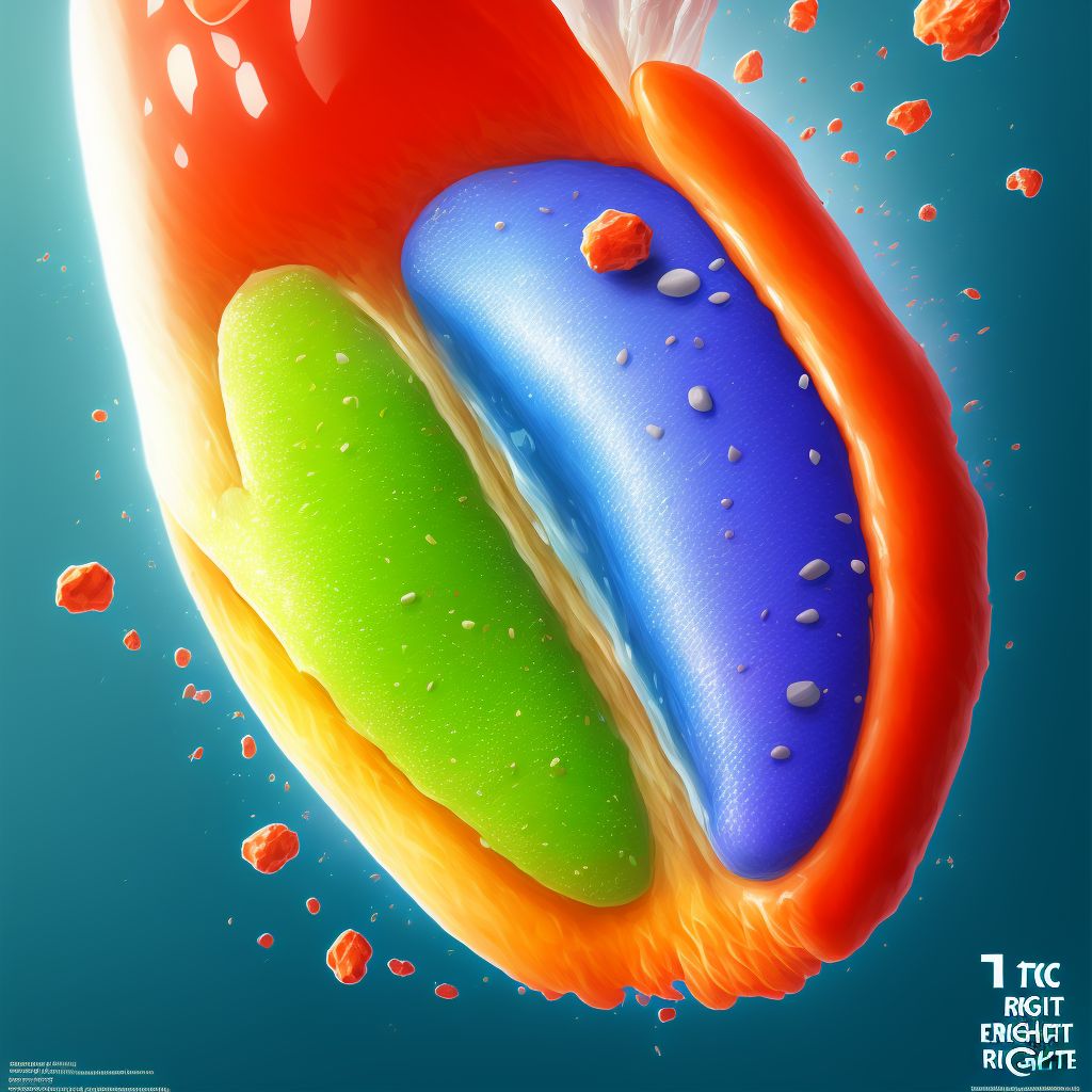 Open bite of right great toe with damage to nail, sequela digital illustration