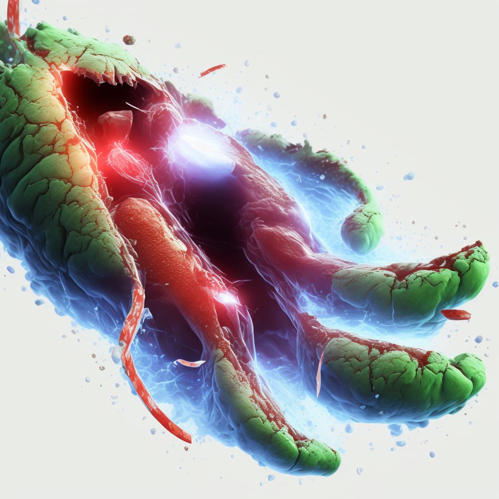 Unspecified open wound, right foot, initial encounter digital illustration