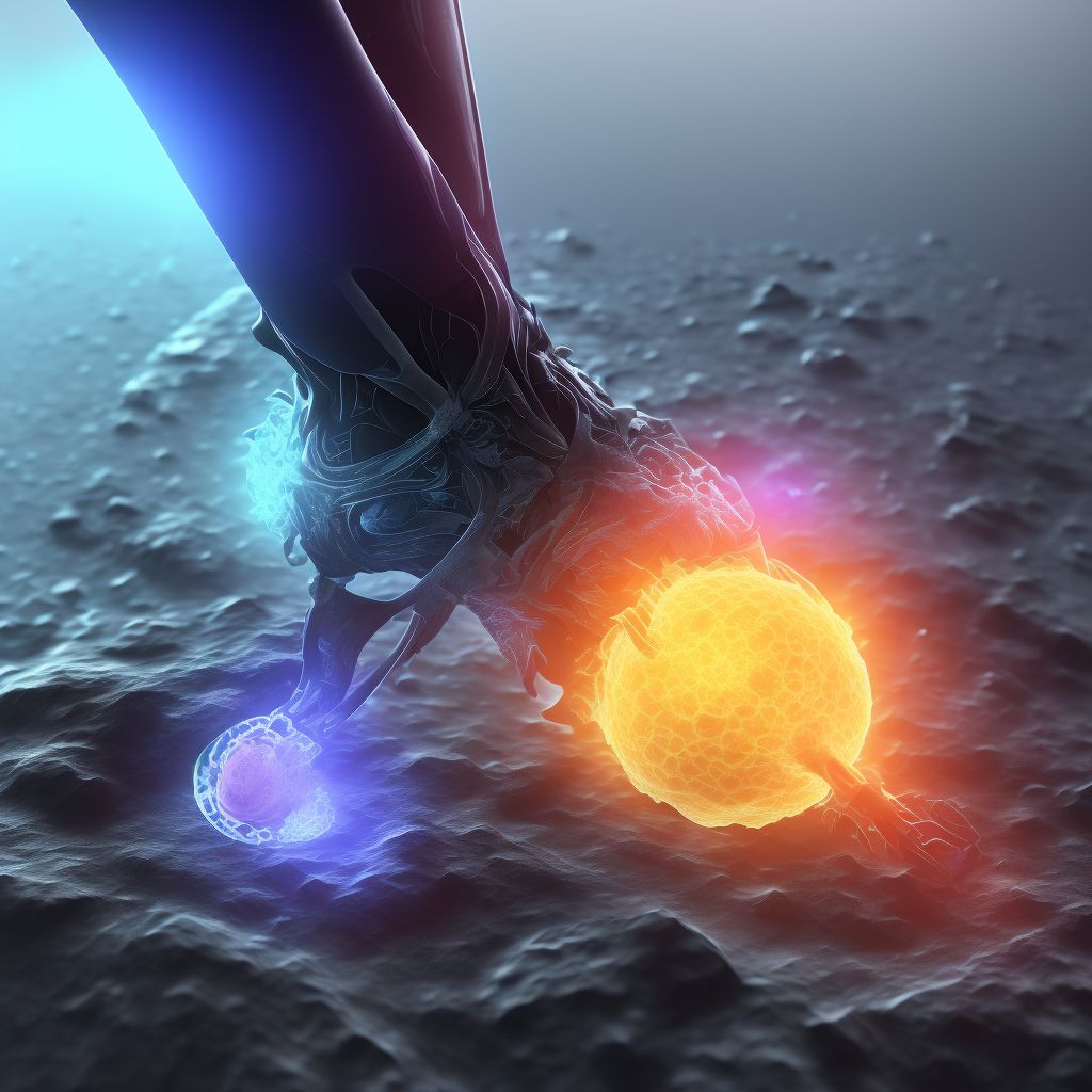 Nondisplaced fracture of anterior process of left calcaneus, subsequent encounter for fracture with malunion digital illustration